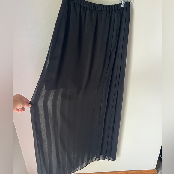 NWT BCBGeneration Black Striped + Half Sheer Maxi Skirt | Size S - Picture 2 of 3
